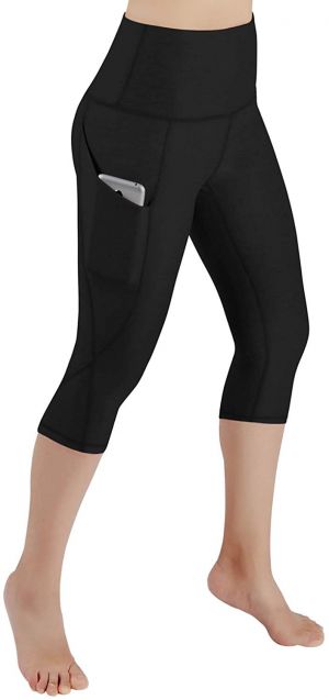 עולם ספורטיבי חדש בנות מכנסי יוגה לנשים 3/4 תוצרת ODODOS - בקרה ביטנית , כיס חיצוני , מותניים גבוהות 