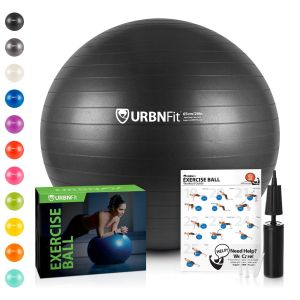 כדור אימון \ פיאלטיס הנמכר ביותר באמזון כולל משאבה למילוי מהיר  -URBNFit Exercise Ball (Multiple Sizes) for Fitness, Balance & Yoga - Workout Guide & Quick Pump Included