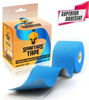 טייפ קינזיולוגי איכותי ביותר ! - Sparthos Kinesiology Tape - Incredible Support for Athletic Sports and Recovery - Free Kinesiology Taping Guide
