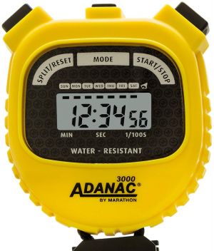  שעון סטופר הנמכר ביותר באמזון ! בצבעים שונים ,עמיד במים -Marathon Adanac 3000 Digital Sports Stopwatch Timer with Extra Large Display and Buttons, Water Resistant- Yellow