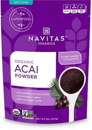 עולם ספורטיבי חדש תוספים תזונתיים ייחודיים אבקת אסאי אורגנית תוצרת נאביטאס  - ( Navitas Organics, Organic Acai Powder, 8 oz (227 g